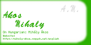 akos mihaly business card